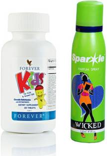 FOREVER Kids Chewable Multivitamins 120 tablets (354) With one sparkle perfume spray 150 ml