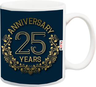 ME&YOU Gift For 25th Anniversary, 25th Anniversary Gifts for Father, Mother, Husband, Wife, Brother, Sister Printed IZ18SRMU-2644 Ceramic Coffee Mug
