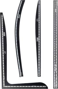 Vardhman Fashion Designing Hard Plastic Scale ,Set of 4 scales, L- Square, Arm Curve, Hip Curve & long ruler Sewing Kit