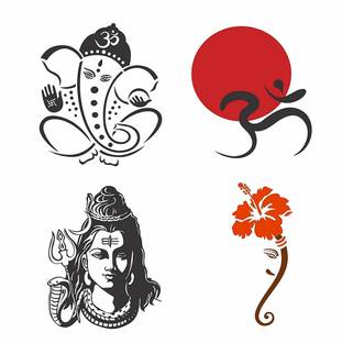 Asmi Collections 13 cm God for Car, Bike, Scooter etc Removable Sticker