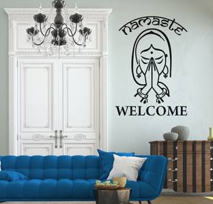 Newway Decals 50 cm New Way Decals-Wall Sticker (7565) ''Beautiful Welcome By A Girl'' Removable Sticker