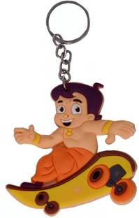 GCT Single Sided Chhota Bheem on Skateboard Cartoon Movie Character Rubber (Design-2) Keyring for Men Women Boys Girls Car Bike की चेन