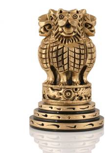 Collectible India Wooden Ashoka Stambh Statue Ashok Chakra Pillar Sculpture Home Table Decor Showpiece Figurine(5 Inches) Decorative Showpiece  -  12.7 cm