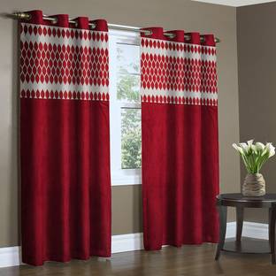 Home Candy 274 cm (9 ft) Long Door Polyester Room Darkening Curtain (Pack Of 4)