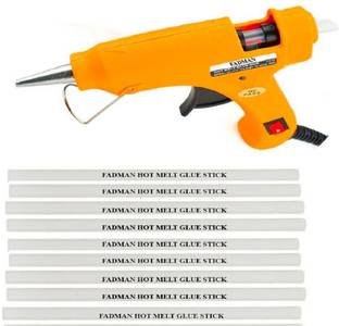 FADMAN yellow mini 20 watt on off switch with 9 hot melt sticks Standard Temperature Corded Glue Gun (7 mm) Standard Temperature Corded Glue Gun