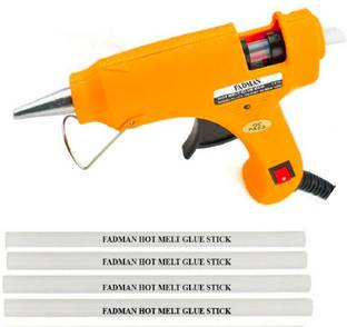 FADMAN yellow mini 20 watt on off switch with 4 hot melt sticks Standard Temperature Corded Glue Gun (7 mm) Standard Temperature Corded Glue Gun