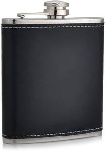 MENZY Leather Blends Stainless Steel Wine Whiskey Alcohol Drinks And Liquor Holder Stainless Steel Hip Flask