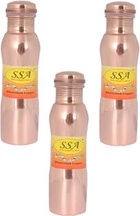 Shivshakti Arts प्लेन थर्मस नई डिज़ाइन कॉपर बॉटल,: 3 का सेट 1000 ml बॉटल