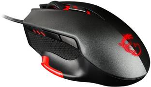 MSI Interceptor DS300 Programmable Ergonomic Laser (S12-0401290-D22) Wired Ambidextrous Optical  Gaming Mouse