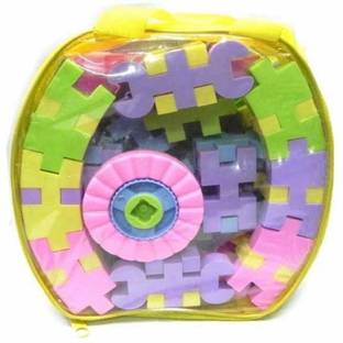 NV COLLECTION Colorful Blocks Puzzle Learning Game For kids (Multicolor) (50 Pcs)