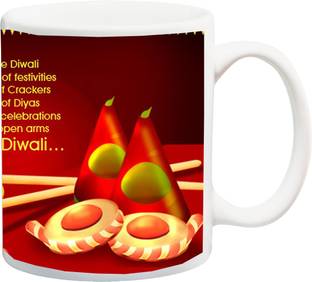 ME&YOU Blessing Gift For Diwali; Boom Of Crackers (IZ17-VK-MU-02) Printed Ceramic Coffee Mug