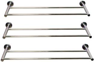 LAKSHAY STAINLESS STEEL TOWEL RACK - 3 PIC S Stainless Steel Wall Shelf