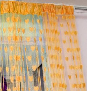 New panipat textile zone 183 cm (6 ft) Tissue Semi Transparent Window Curtain (Pack Of 2)