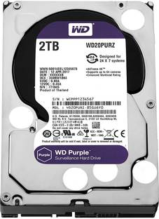WD SATA 2 TB Surveillance Systems Internal Hard Disk Drive (HDD) (WD20PURZ)
