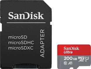 SanDisk SDSQUAR-200G-GN6MA Ultra 200 GB MicroSDXC Class 10 120 Mbps  Memory Card Compatible with Mobile