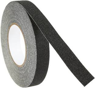 Iktu single sided handheld HighPower Anti-Slip Grip Tape – Glow-in-Dark for Local Illumination - Anti Skid Improves Grip and Prevents Risk of Slippage on Stairs or Other Slippery Surfaces - Keeps You Safe! (25 mm x 5 meters, Black) (Manual)