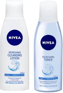 NIVEA Daily Essentials Refreshing (Cleansing Lotion 200ml + Toner 200ml) (Pack of 2)