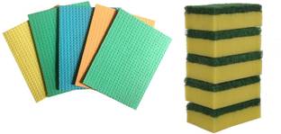 Brite Guard Sponge Mop & Polyester Scrub Sponge (Set of 10-Piece) Sponge Wipe
