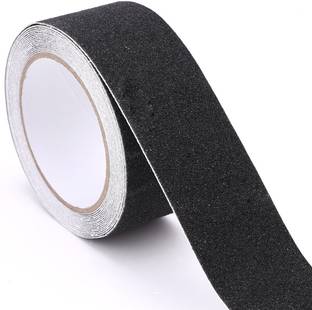 Iktu single sided handheld HighPower Anti-Slip Grip Tape – Glow-in-Dark for Local Illumination - Anti Skid Improves Grip and Prevents Risk of Slippage on Stairs or Other Slippery Surfaces - Keeps You Safe! (50 mm x 5 meter, Black) (Manual)