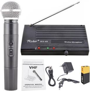 BALRAMA 200ft Wireless Range Rider Rx-68 Vhf Series Wireless / Cordless Microphone Single Channel Cordless Portable Professional Handheld Single Channel Transmitter Microphone Mic Set Very High Frequency Wireless Cordless Microphone System for Studio, Karaoke, Radio, Live-performances, Conference, Musical Shows, Opera, Public Speeches , Meetings, Class Room Teachings, Demonstrations, While Move Microphone