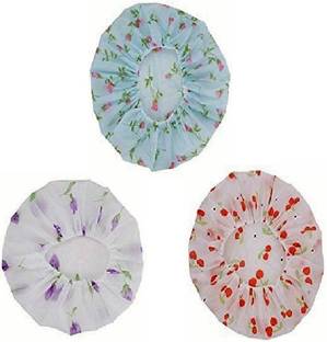 Yoana Premium Reusable Elastic Waterproof Shower Caps Free Size Pack of 3
