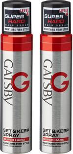 GATSBY Set and Keep Spray Super Hard Pack of 2 Hair Spray