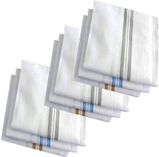 Ishaya Stores White SW Formal Handkerchief Pack Of 9 ["White"] Handkerchief