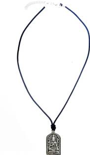 मेहरून्निसा Oxidised “OM Shiva” Pendant With Black Cord – Unisex मेटल चेन सेट