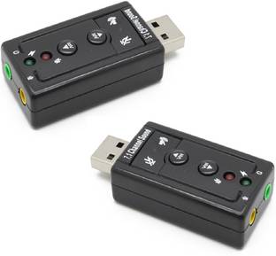RETRACK SET OF 2PC Virtual 7.1 Channel External USB-Audio Sound Card USB Adapter