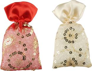 3Pure Rose Kesar Chandan and Sandal Car Freshener Diffuser Perfume Potli - Set of 2