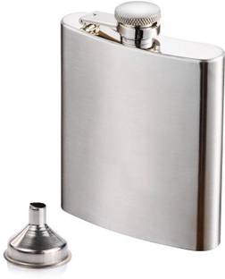 MENZY Slim Compact & Stylish Alcohol Drinks Wine Whiskey Vodka Or Liquor Holder With Funnel Set Stainless Steel Hip Flask