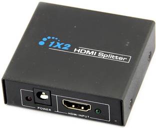 microware HDMI Adapter 0.02 m HDMI Splitter V1.4 Digital 1X2 HDMI Switch for Full HD 1080P Support 3D (One Input To Two Output)