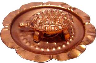 Vastu arcade Vstu Metal Tortoise In Plate Decorative Showpiece  -  7 cm