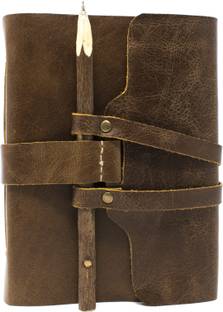 CRAFT CLUB 100% Handmade Recycled Cotton Paper Journal (Finished Leather Journal) Regular Journal Unruled 200 Pages