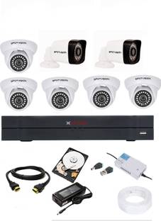 CP PLUS 8 Channal HD DVR 1080p 1Pcs,Spotvision Bullet Camera 2.4MP 2Pcs,Spotvision Dome Camera 2.4 MP 5Pcs,1 TB Hard Disk With Two Year Warranty 1Pcs,Wire Bundle 1Pcs,8 Channal Power Supply 1Pcs,Hdmi Cable 1Pcs,Mouse,Adapter,Bnc & DC Connectors, Security Camera