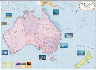 Australia Political Map Paper Print