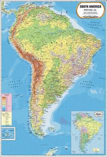 South America Map Paper Print