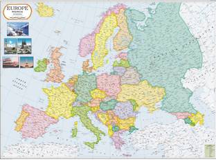Europe Political Map Paper Print