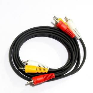 MEPL  TV-out Cable Copper 3 RCA - 3 RCA Composite Audio Video AV Cable TV LCD LED DTH - 1.5m