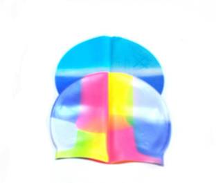 MK 2 QTY High Quality Swimming Cap Swim Head Cover Hair Protection, Size- 19/19 cm Swimming Cap