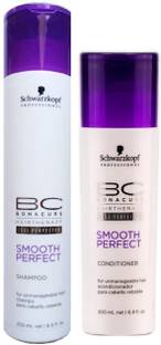 Schwarzkopf BC Bonacure Smooth Perfect Shampoo (250ml) + Conditioner (200ml) (Pack of 2)