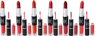 MALIO The best Matte lipstick & lipgloss ( 2 in 1 form cream and liquid ) full coverage waterproof set of 6 ( multicolor)