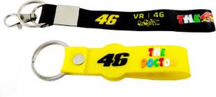ShopTop Fabric ID Tag The Doctor 46 and Double Sided Doctor 46 Key Chain Locking Key Chain