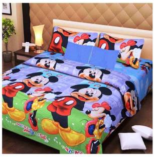 Home Garage Polycotton Double Flat 141 TC Cartoon Bedsheet