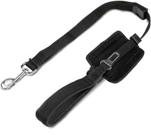 Tradesk Dog Leash with Seat Belt Buckle (Black) Pet Seat Belt