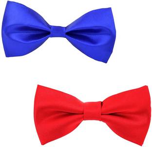 Qtsy Royal Blue And Red Bow Solid Men Tie
