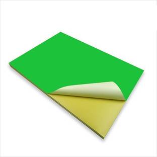 TOTAL HOME 20 pcs Fluorescent Green Colour Self Adhesive Paper Label Sheet Sticker A4 100 Craft paper