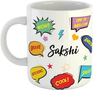 ARTBUG Sakshi Name Ceramic Coffee Mug