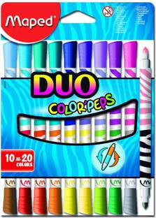 Maped Bicolor Duo Felt Tip 10 Pens 20 Colors Felt Tip Nib Sketch Pen