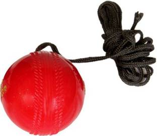 TIMA Cricket Practice Ball with thread for hanging Cricket Training Ball (Pack of 1, Red) Cricket Training Ball